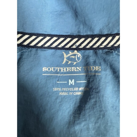 Southern Tide Pullover Mens‎ Medium Blue 1/4 Zip Nylon Lightweight Windbreaker - Picture 5 of 13
